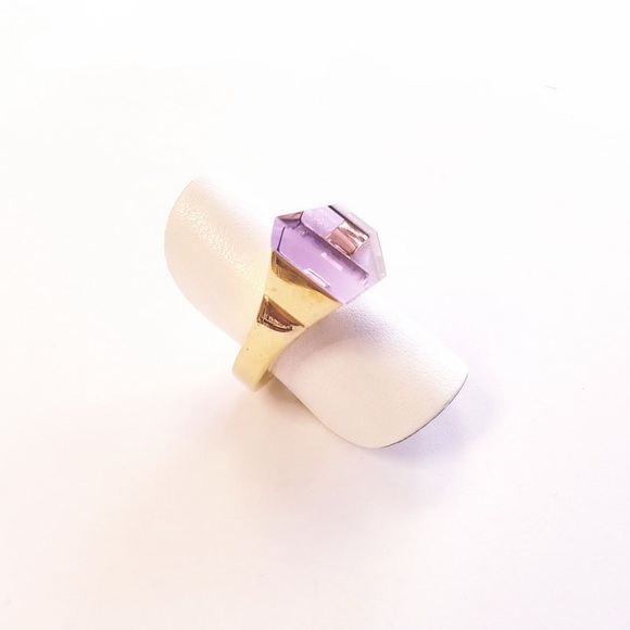 🤤💍💎💜 ⭐️GUCCI⭐️ 18K Yellow Gold Chiodo 💜 AMETHYST 💜 Ring size 35 5 💜💎💍 - Picture 3 of 15